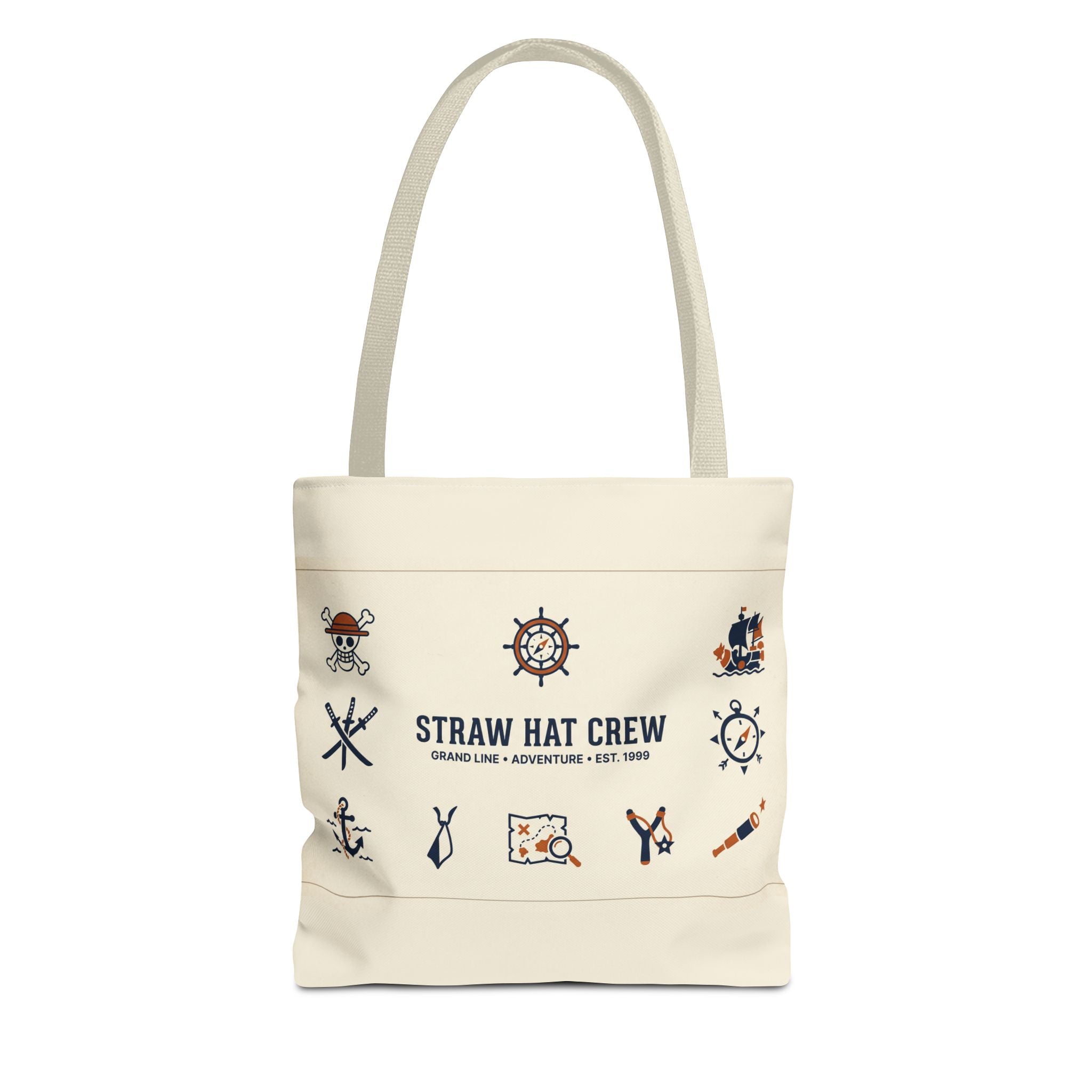 One Piece Pirate Icons Tote Bag – Minimal Anime Streetwear Canvas Bag