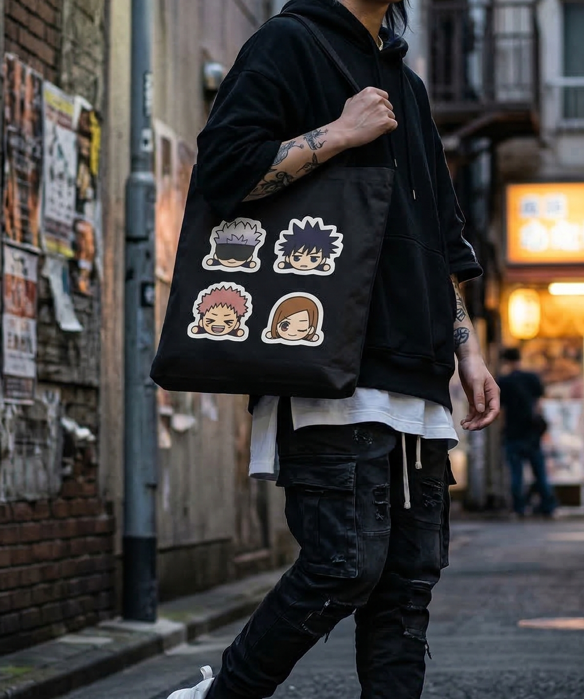 Jujutsu Kaisen Characters Tote Bag – Cute Kawaii Anime Canvas Shoulder Bag for Fans